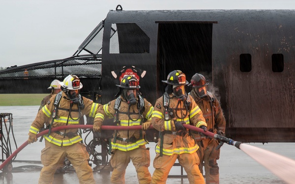 179th Cyberspace Wing Fire Department participates in live-fire training