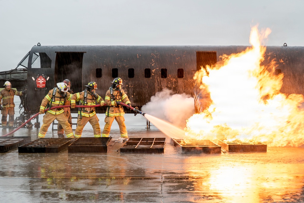179th Cyberspace Wing Fire Department participates in live-fire training