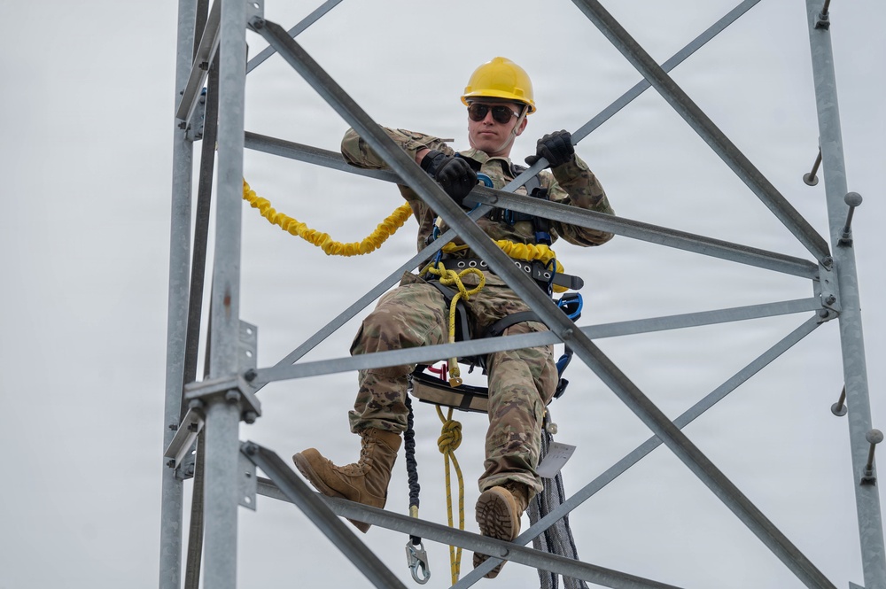 Engineering Installation Airmen sharpen skills with tower-climbing training