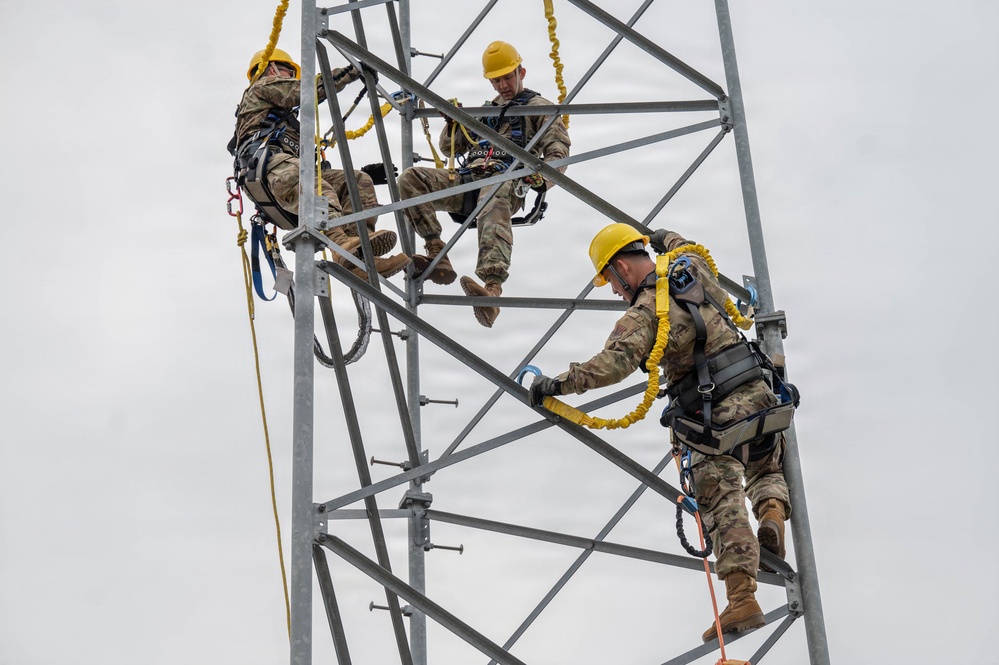 Engineering Installation Airmen sharpen skills with tower-climbing training