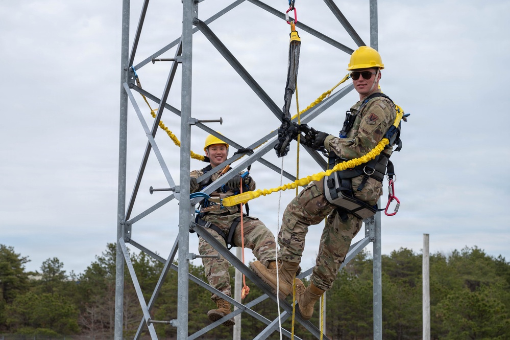 Engineering Installation Airmen sharpen skills with tower-climbing training