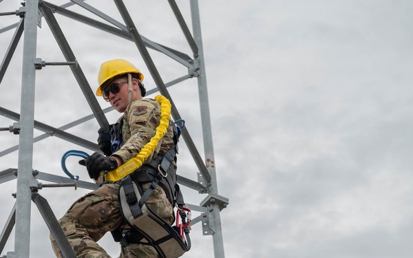 Engineering Installation Airmen sharpen skills with tower-climbing training