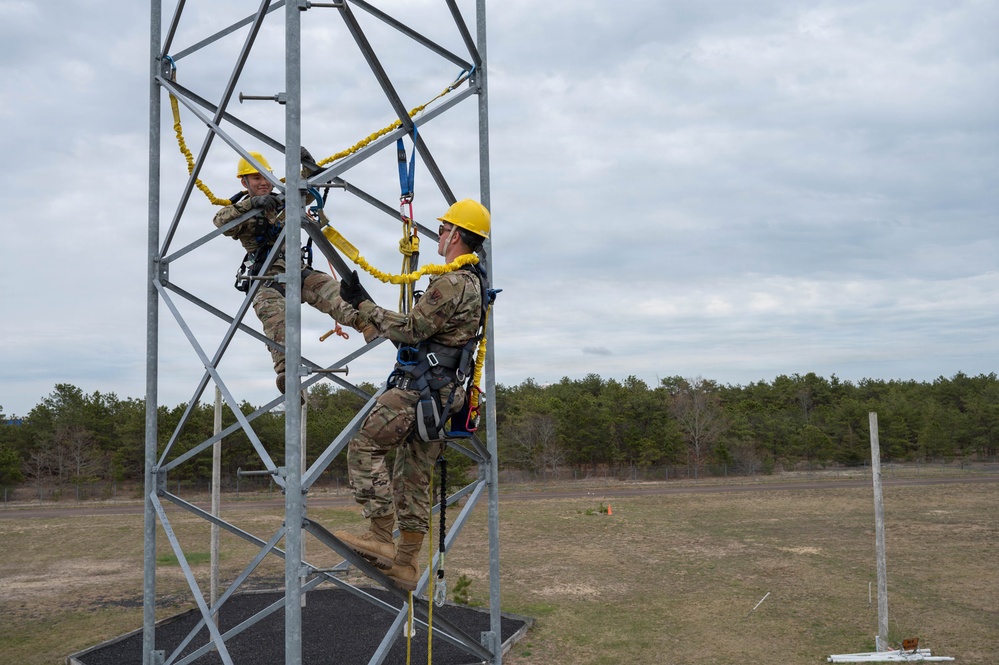 Engineering Installation Airmen sharpen skills with tower-climbing training