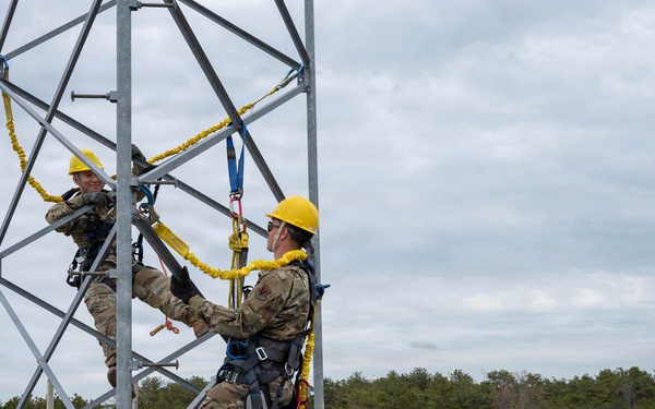 Engineering Installation Airmen sharpen skills with tower-climbing training
