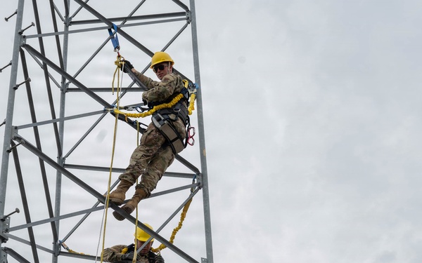 Engineering Installation Airmen sharpen skills with tower-climbing training