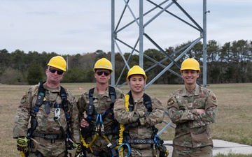 Engineering Installation Airmen sharpen skills with tower-climbing training