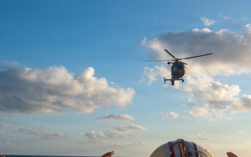 USCGC Midgett (WMSL 757) conducts vertical replenishment training