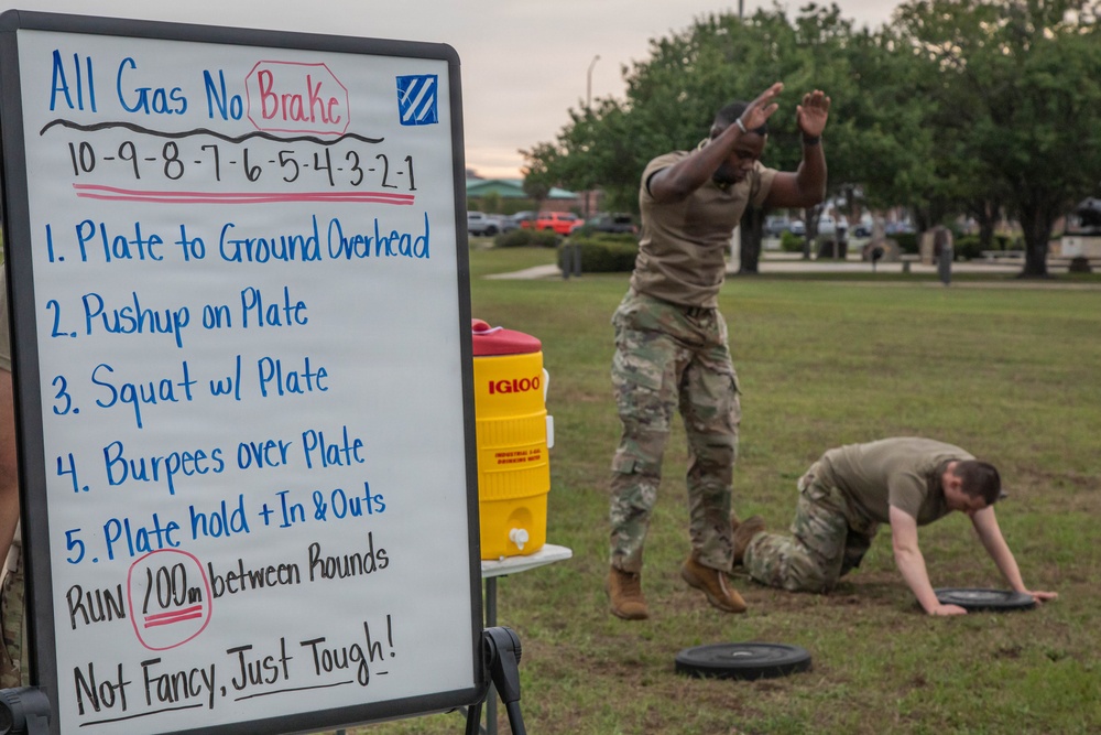Dogface Soldiers conduct leader-focused physical training