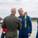 2nd Marine Aircraft Wing Commanding General welcomes the U.S. Navy Blue Angels ahead of the airshow