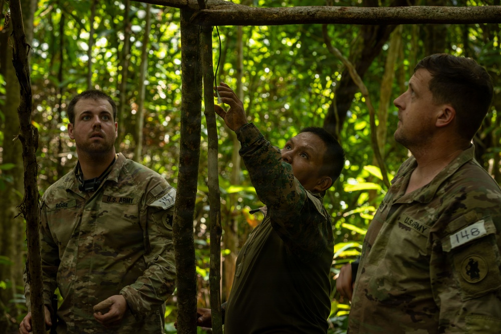 U.S. military and Panamanian partners conduct jungle survival training in Panama