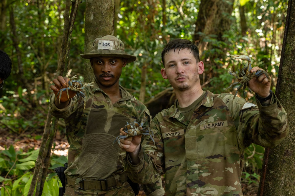 U.S. military and Panamanian partners conduct jungle survival training in Panama