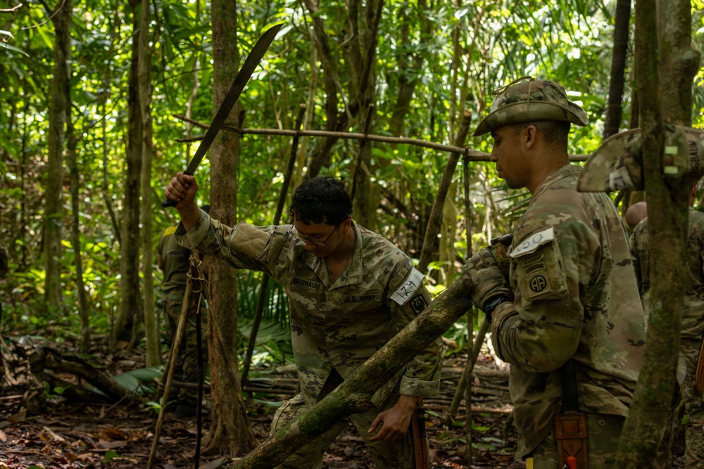 U.S. military and Panamanian partners conduct jungle survival training in Panama