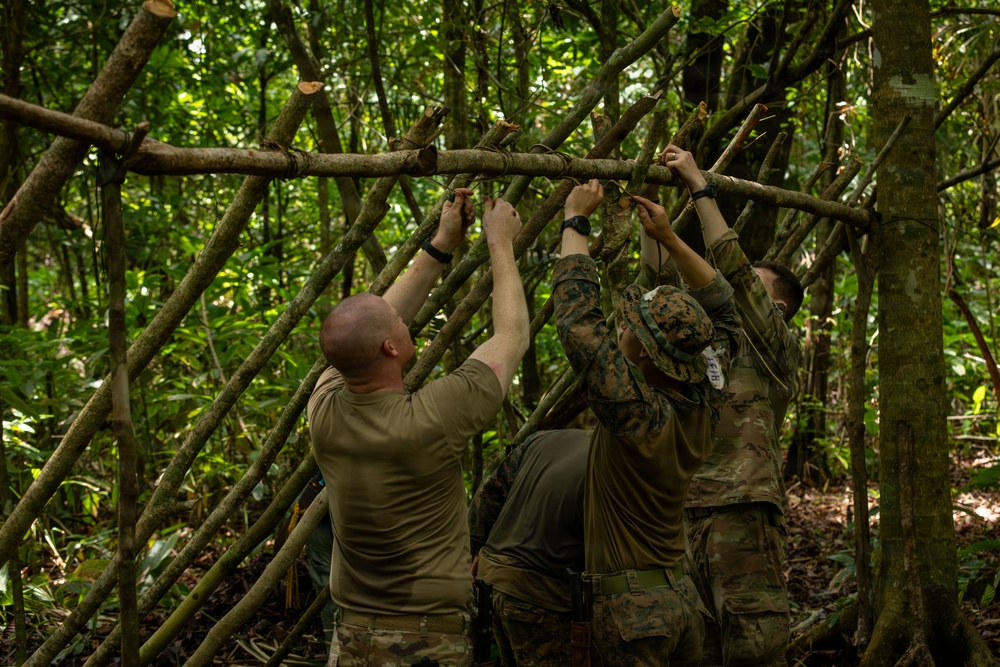 U.S. military and Panamanian partners conduct jungle survival training in Panama