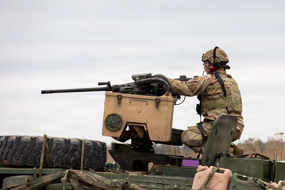 U.S. Soldiers in 2d Cavalry Regiment participate in a live fire exercise for Saber Strike 2026