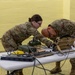 U.S. Army Reserve soldiers configure military communications equipment during training exercise