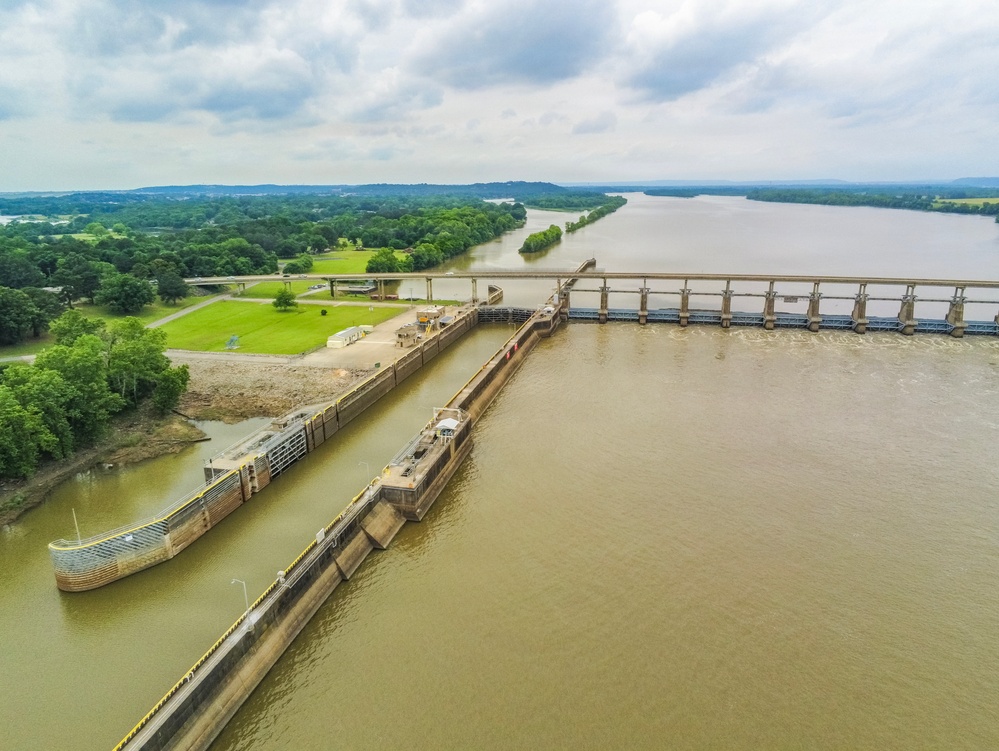 James W. Trimble Lock and Dam supports navigation on the MKARNS