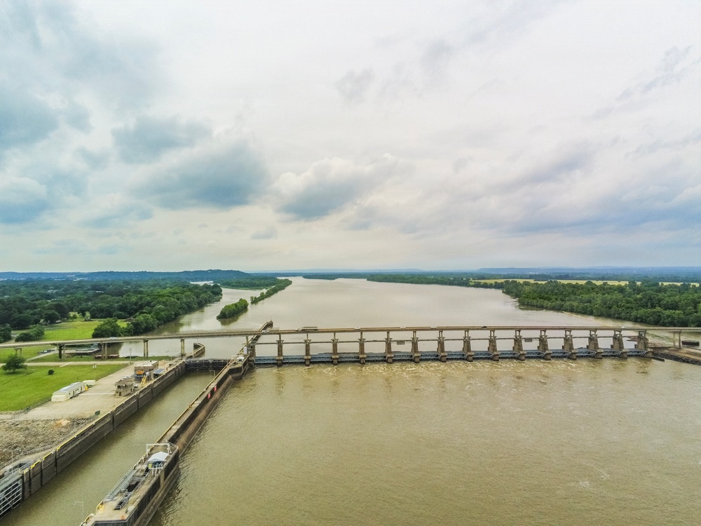 James W. Trimble Lock and Dam supports navigation on the MKARNS