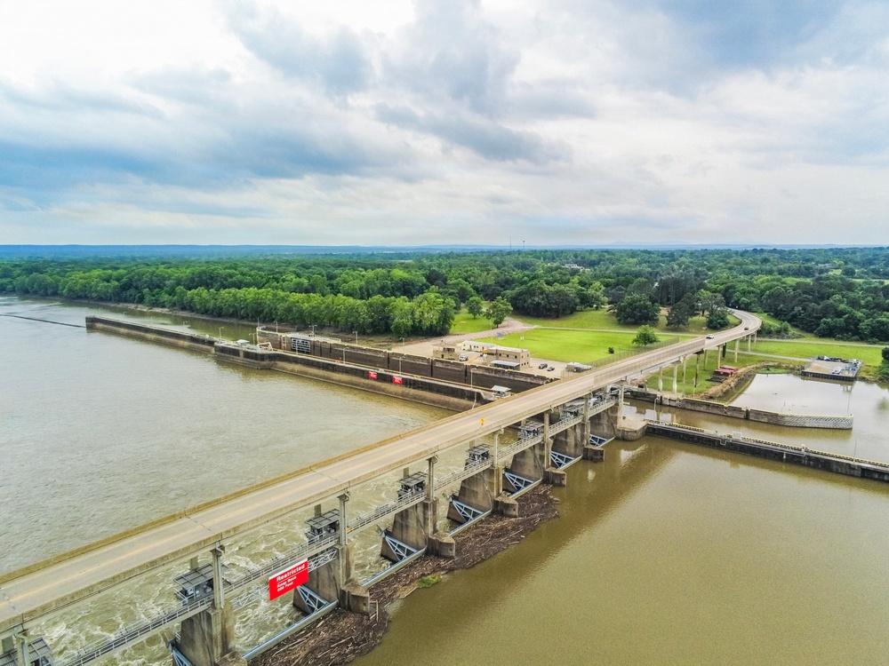James W. Trimble Lock and Dam supports navigation on the MKARNS