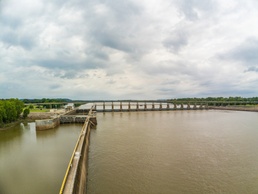 James W. Trimble Lock and Dam supports navigation on the MKARNS