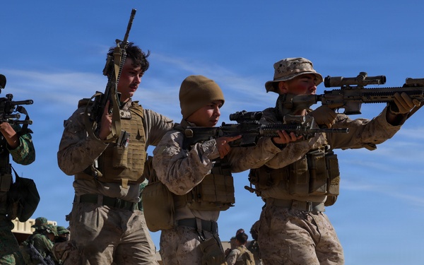 Singapore Armed Forces and 1st Marine Division Marines conduct joint training