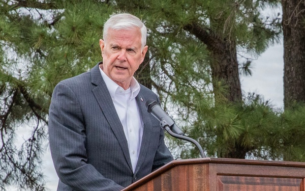 U.S. Rep. Steve Womack addresses groundbreaking attendees