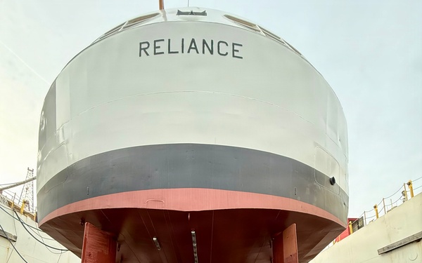 U.S. Coast Guard Cutter Reliance returns to Pensacola following an 8-month dry dock maintenance availability