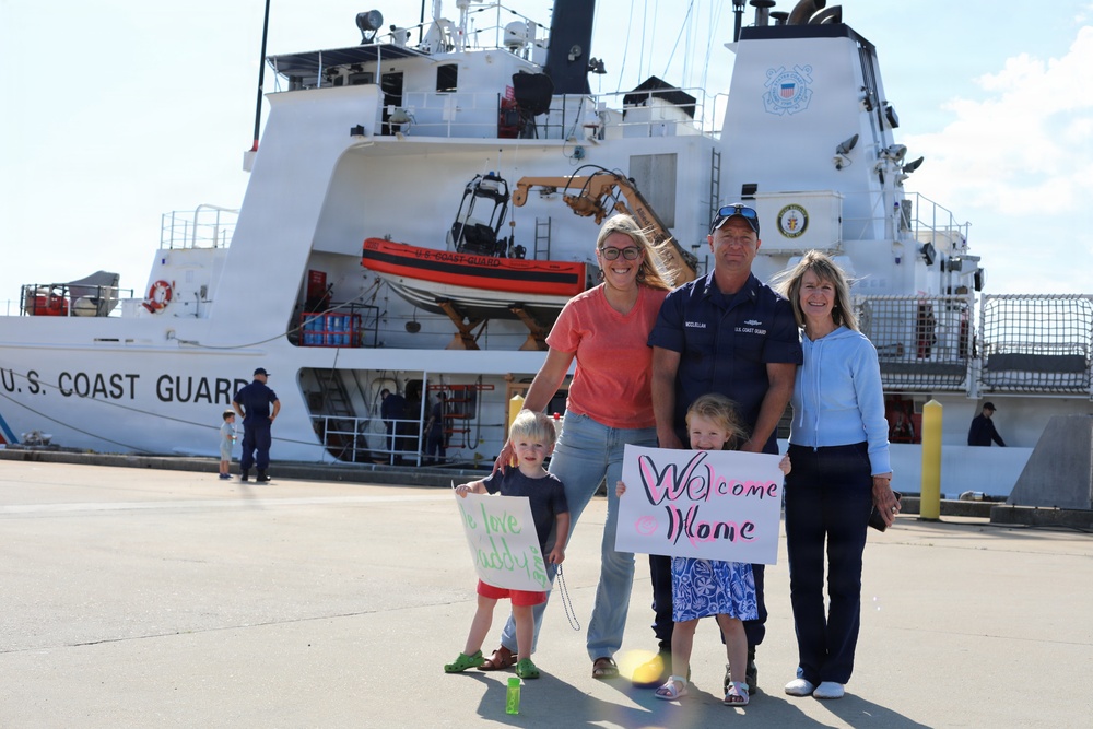 U.S. Coast Guard Cutter Reliance returns to Pensacola following an 8-month dry dock maintenance availability