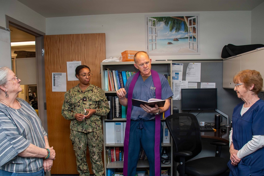 Blessing of the Hands during Nurse's Week at NMCP