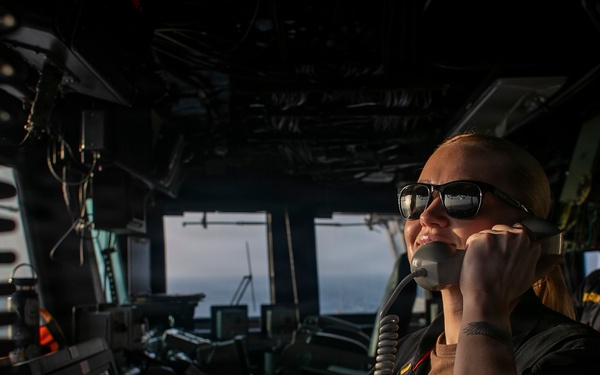 USS Tripoli Bridge and Pri-Fly Watchstanding Photos