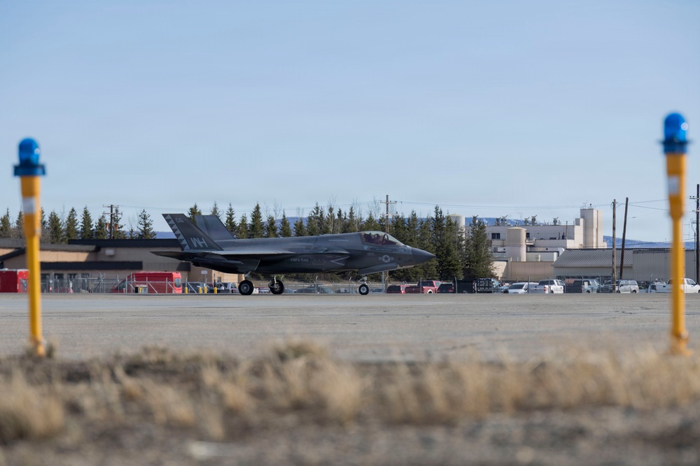 U.S. service members participate in flight operations during exercise Red Flag-Alaska