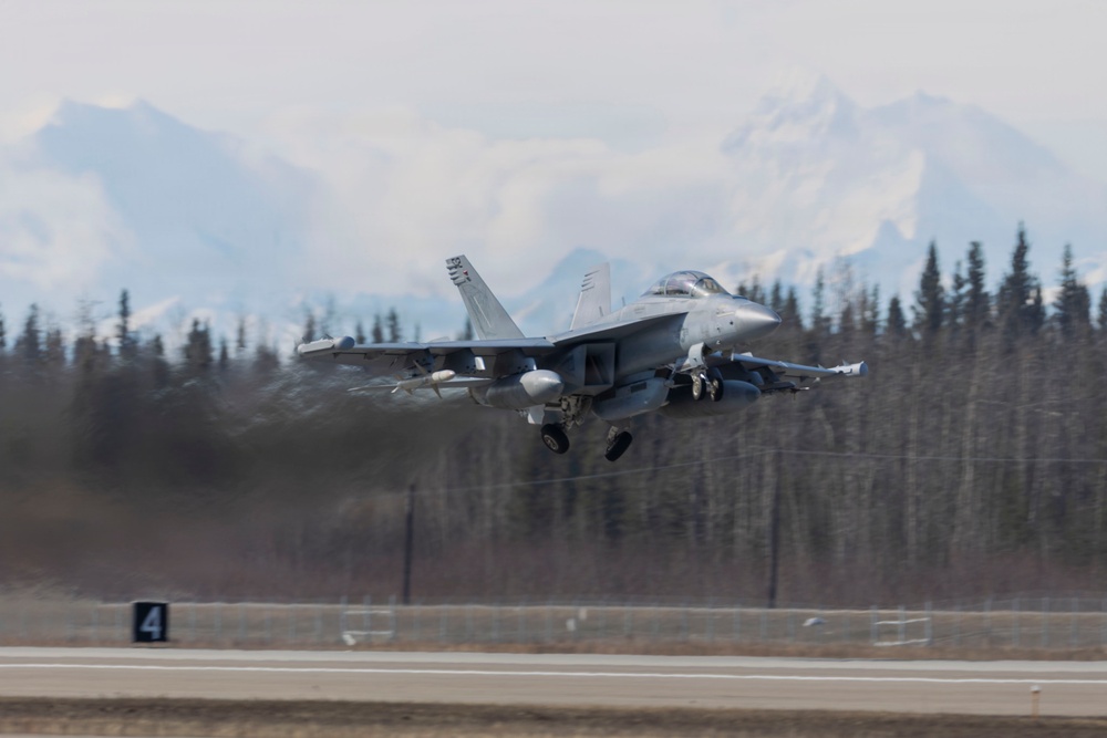 U.S. service members participate in flight operations during exercise Red Flag-Alaska
