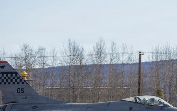 U.S. service members participate in flight operations during exercise Red Flag-Alaska