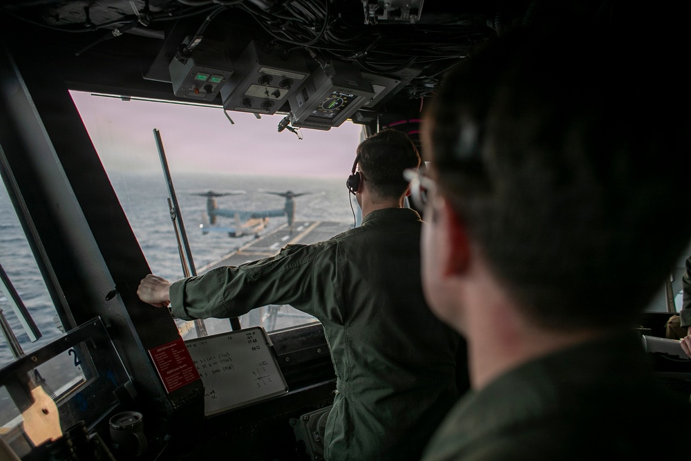 USS Tripoli Bridge and Pri-Fly Watchstanding Photos