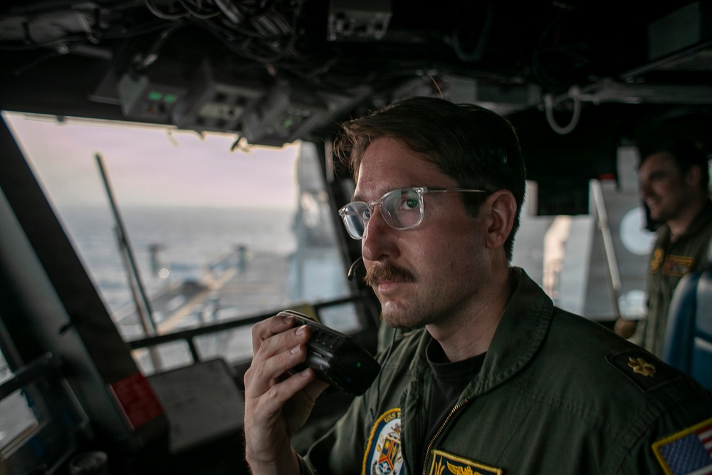 USS Tripoli Bridge and Pri-Fly Watchstanding Photos
