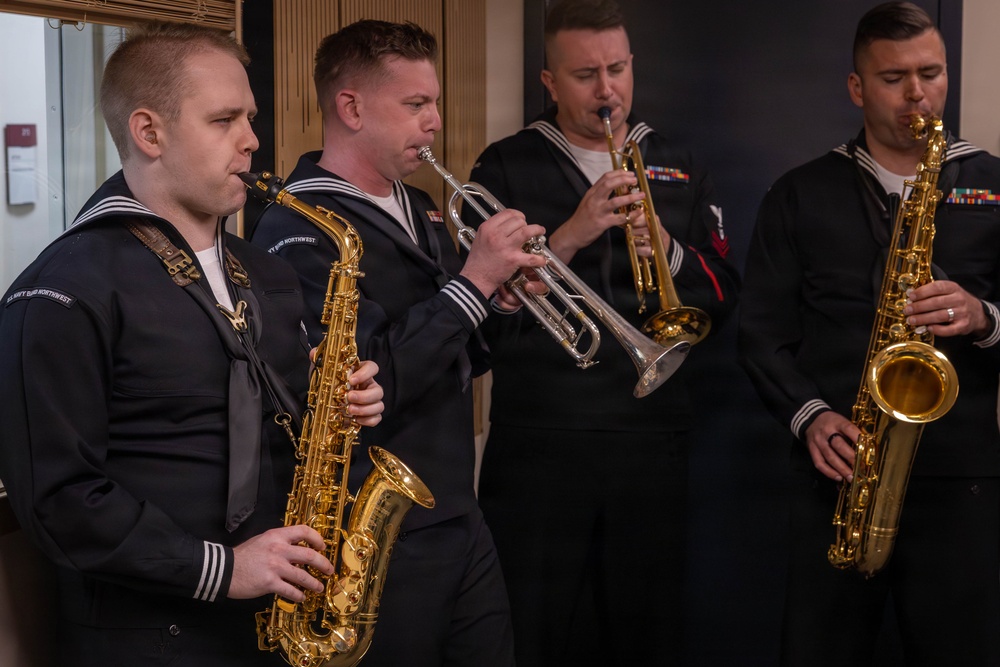 Navy Band Northwest visits KTOO radio station