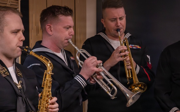 Navy Band Northwest visits KTOO radio station