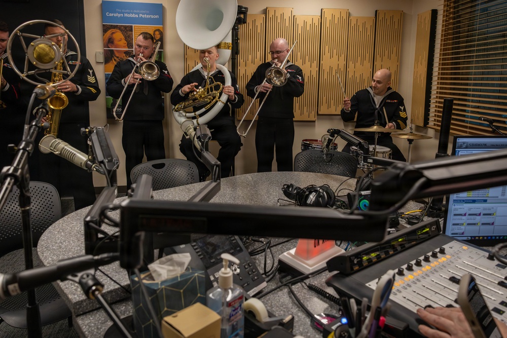 Navy Band Northwest visits KTOO radio station