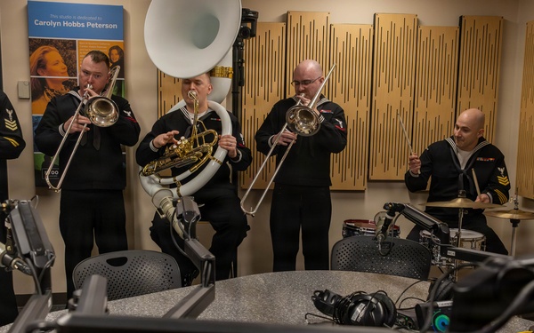 Navy Band Northwest visits KTOO radio station