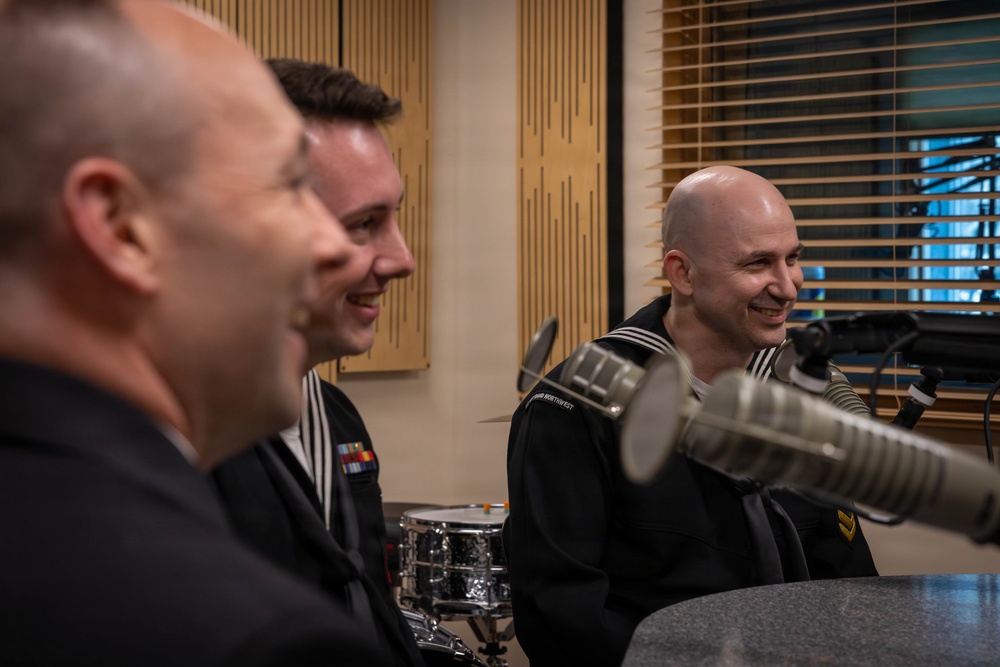 Navy Band Northwest visits KTOO radio station