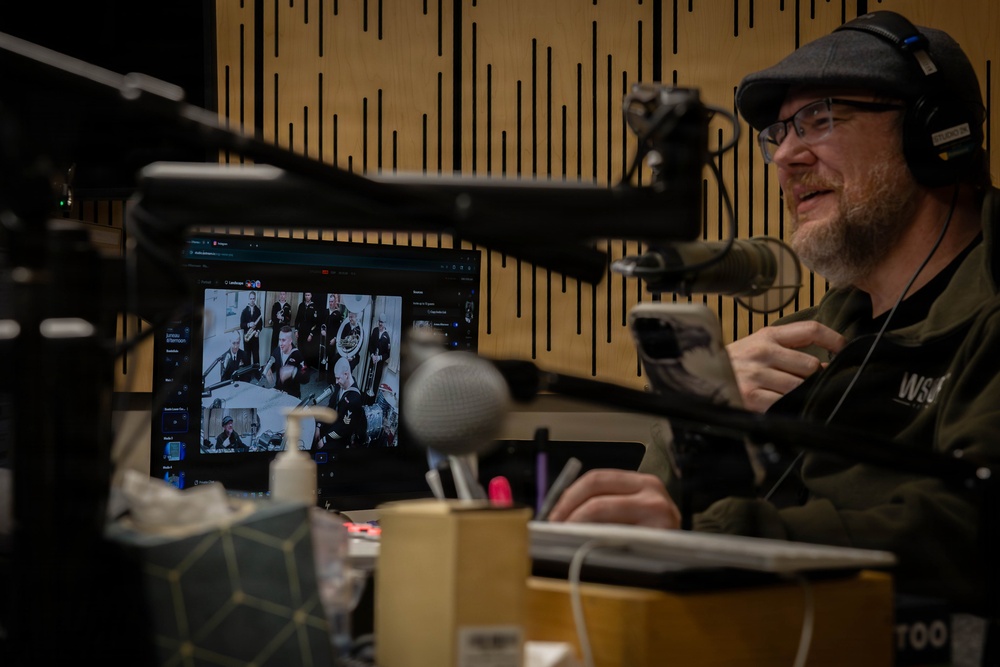 Navy Band Northwest visits KTOO radio station