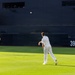 Commanding Officer of Naval Base Coronado throws first pitch during NASCAR day at Petco Park