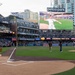 Commanding Officer of Naval Base Coronado throws first pitch during NASCAR day at Petco Park