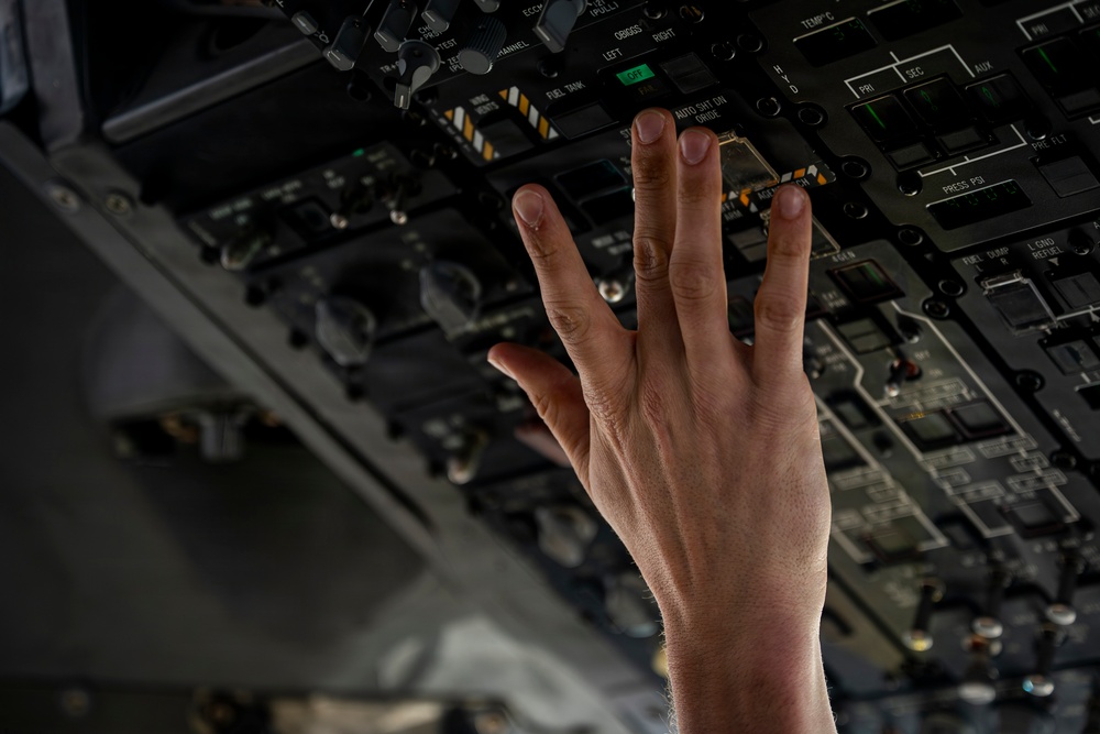 C-17 Globemaster III performs cargo operations in the U.S. Central Command area of responsibility