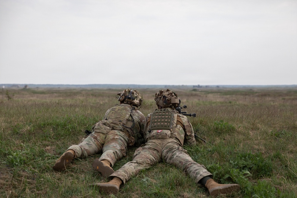 U.S. Soldiers from 1st Squadron, 2d Cavalry Regiment, conduct blank fire training in Poland