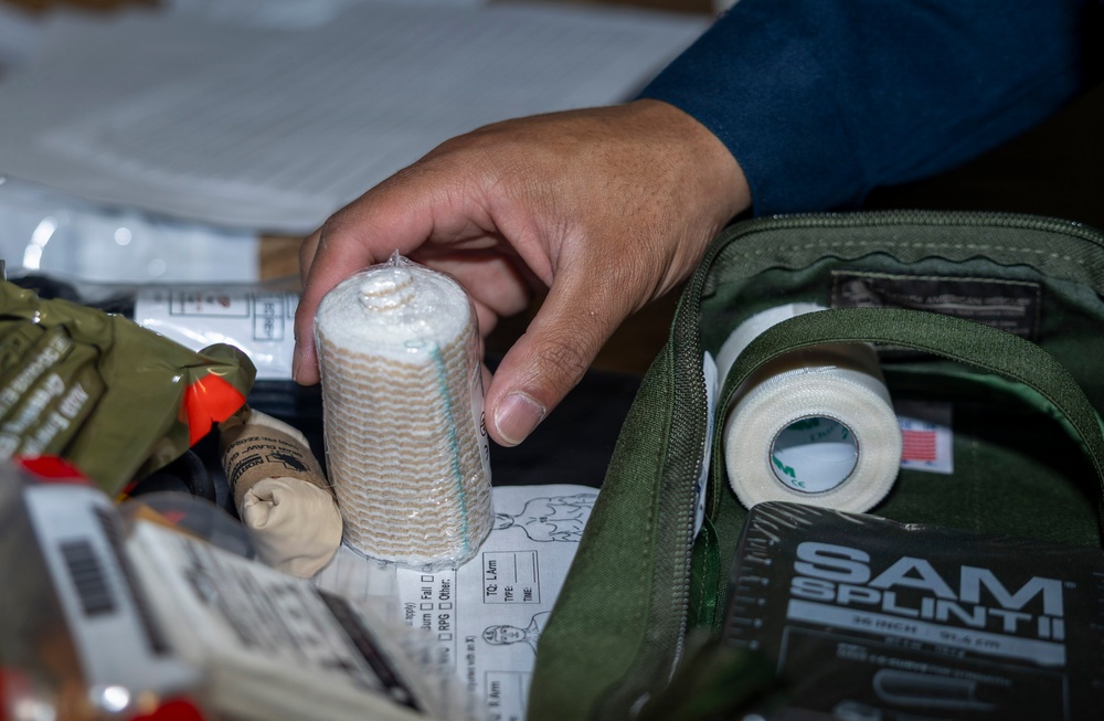 Delbert D. Black Sailors Conduct a Medical Inventory