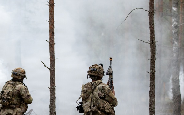 Force-on-Force training at Project Flytrap: U.S. Army 2d Cavalry Regiment integrates new technology and equipment with Allied forces