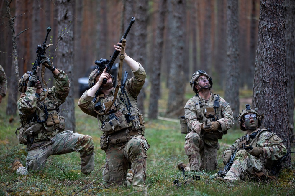 Force-on-Force training at Project Flytrap: U.S. Army 2d Cavalry Regiment integrates new technology and equipment with Allied forces