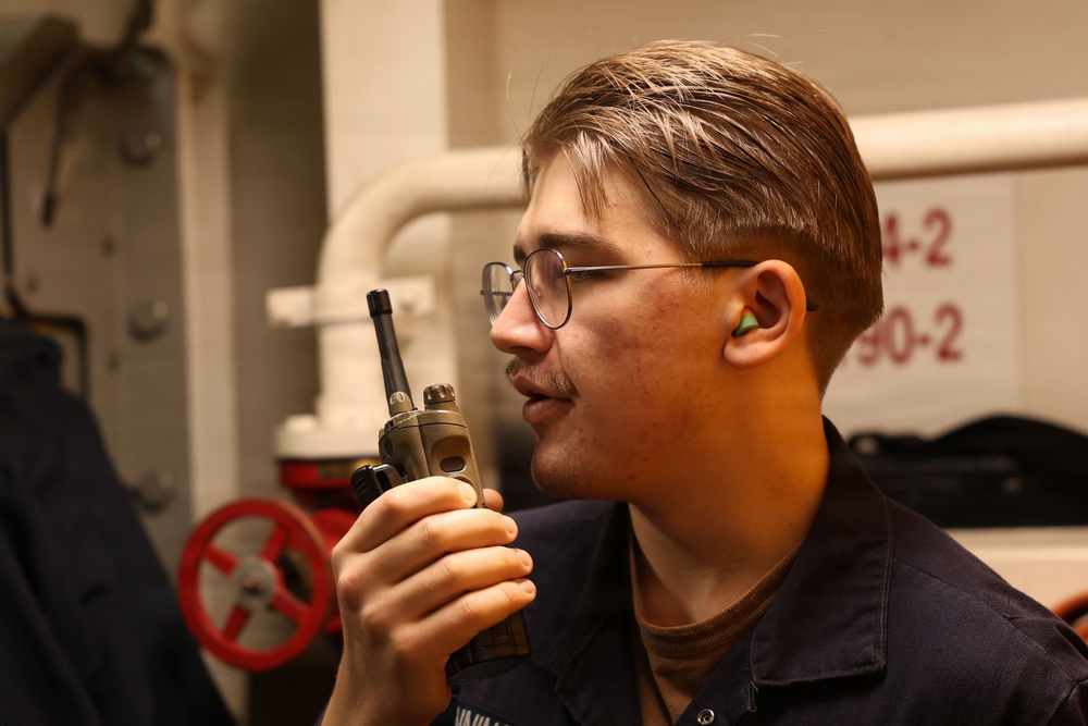 USS Thomas Hudner (DDG 116) Conducts Engineering Drill