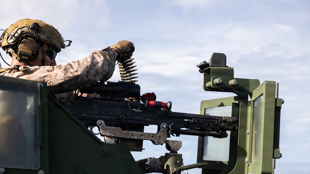 11th MEU Marines, Sailors Conduct M240B Machine Gun Live Fire Aboard USS Comstock
