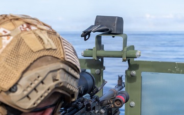 11th MEU Marines, Sailors Conduct M240B Machine Gun Live Fire Aboard USS Comstock